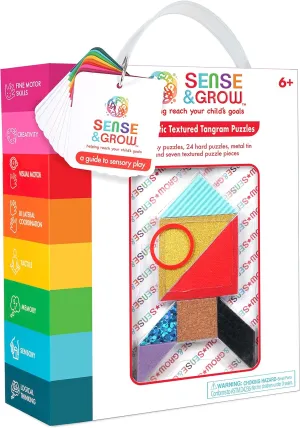 Sense & Grow Kids Unique Textured Tangram Puzzle, Age 6 