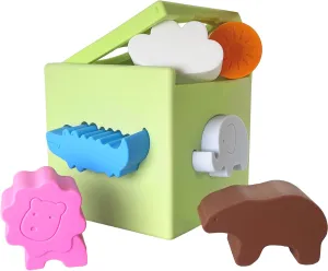 Shape Sorting Box, Silicone Shape Sorter, Montessori Activity Cube for Girls Boys 3 4 5 Years Old, Educational Toy for Toddlers, Preschool Learning Game for Kids, Gifts for Christmas Birthday
