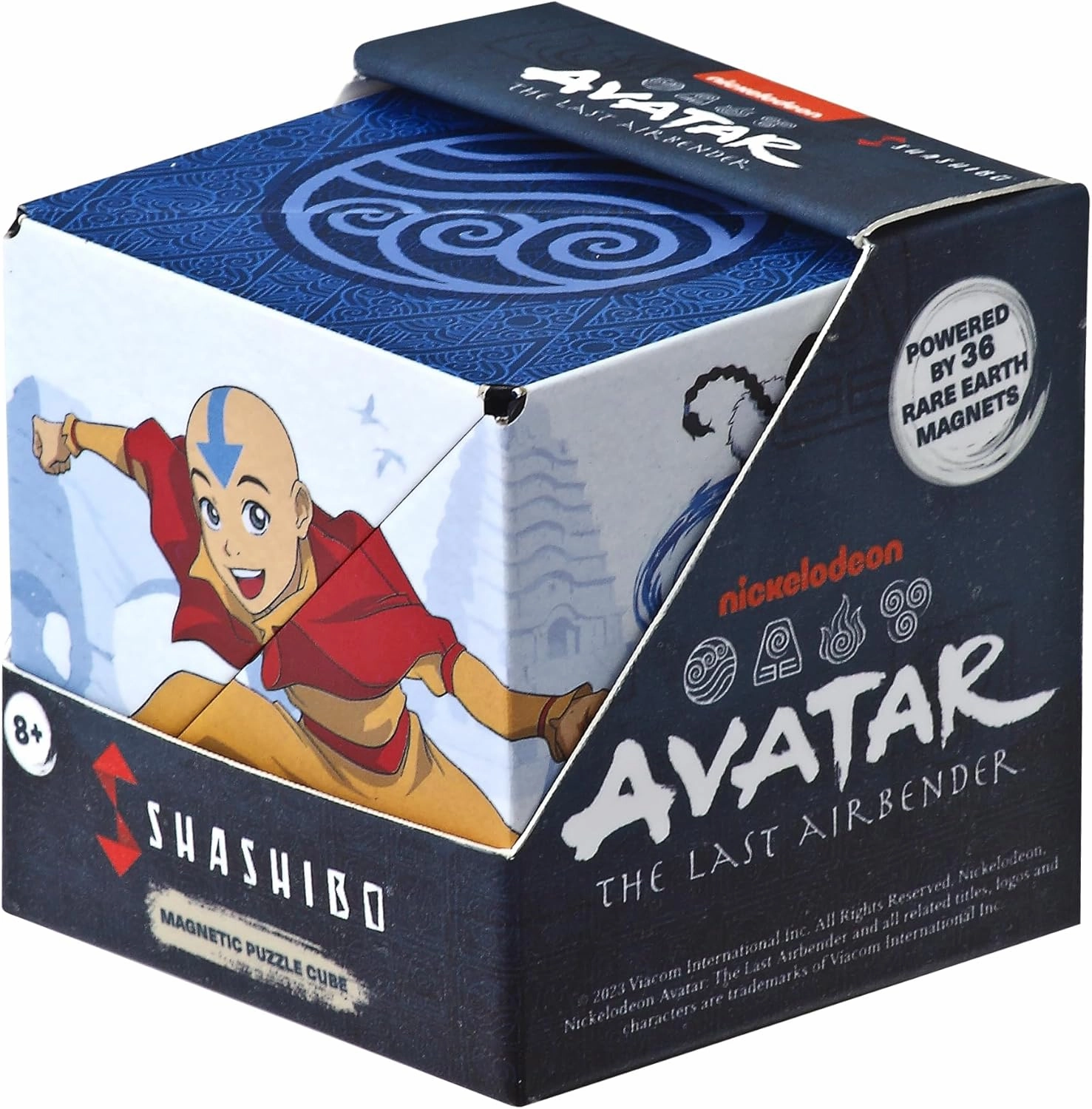 SHASHIBO Avatar The Last Airbender Shape Shifting Box - STEM Magnetic Fidget Cube That Transforms Into Over 70 Shapes, Download Fun in Motion Toys Mobile App (Water)