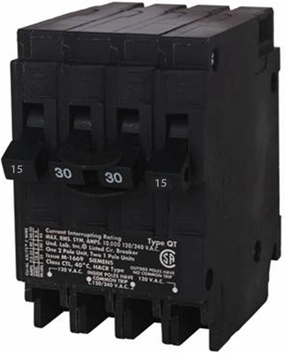 SIEMENS Q21530CT 30 Double Two 15-Amp Single Pole Circuit Breaker, Black