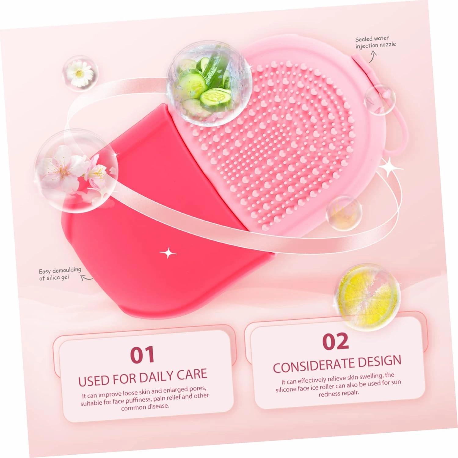 Silicone Ice Face Roller for Facial Massage and Skin Care for Puffiness Reduction and Moisturizing Portable Beauty Tool for Home and Travel