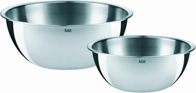 Silit Set of 2 Stainless Steel Bowls for The Kitchen, Multifunctional Mixing Bowl, Salad Bowl, Stainless Steel, Dough Bowl, Stackable