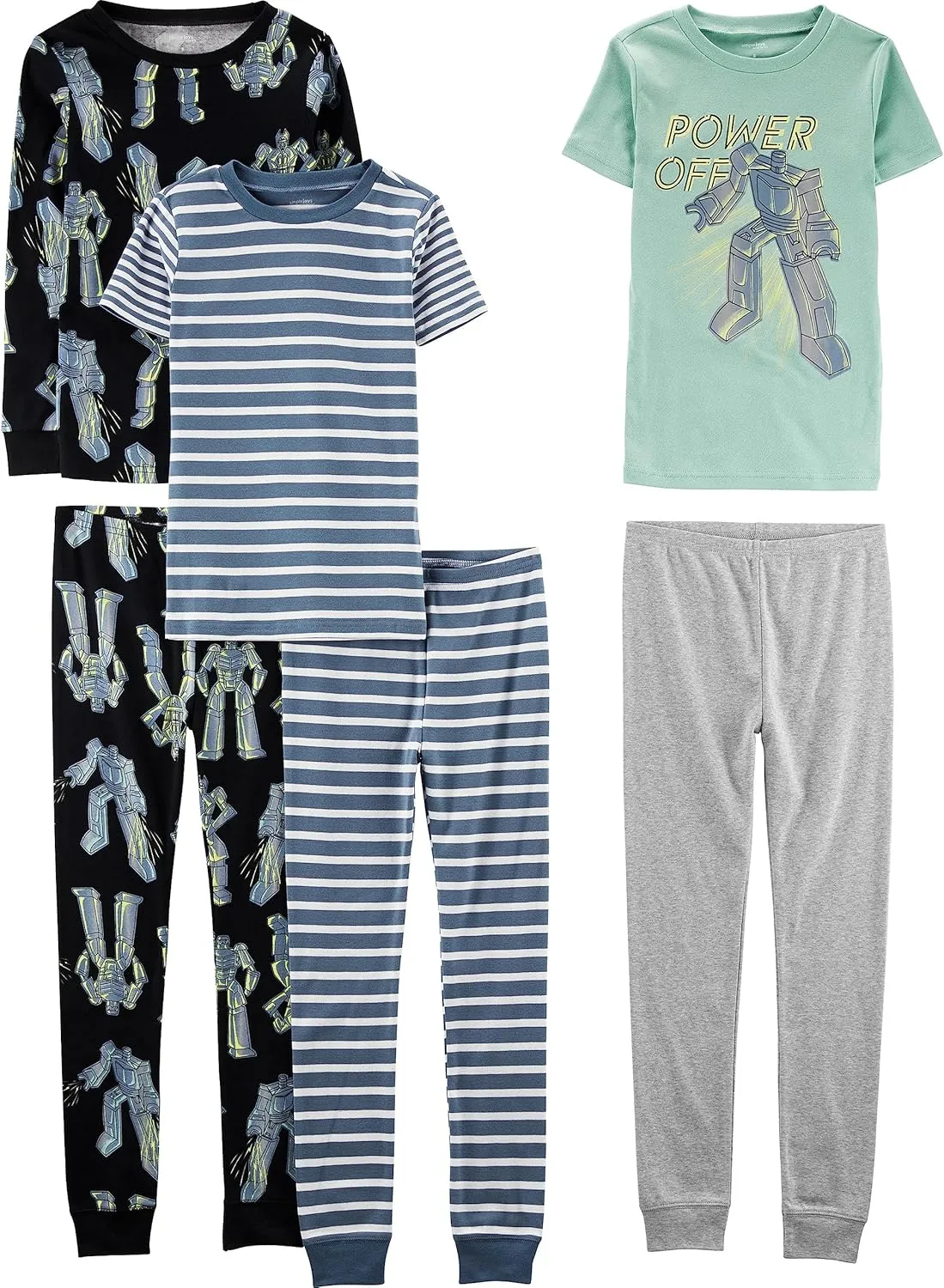 Simple Joys by Carter's Boys' 6-Piece Snug Fit Cotton Pajama Set