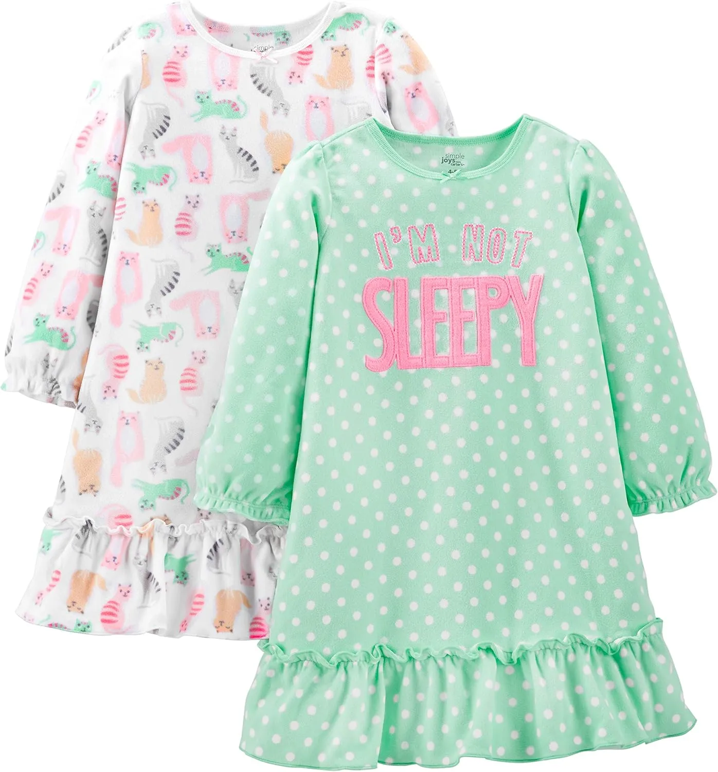 Simple Joys by Carter's Girls' 2-Pack Fleece Nightgowns