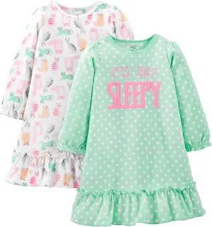 Simple Joys by Carter's Girls' 2-Pack Fleece Nightgowns