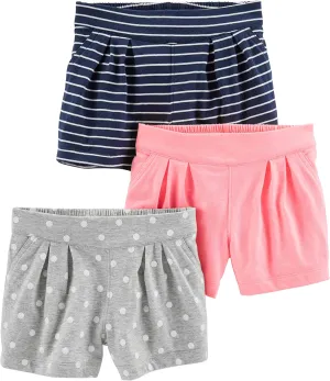 Simple Joys by Carter's Girls' 3-Pack Knit Shorts