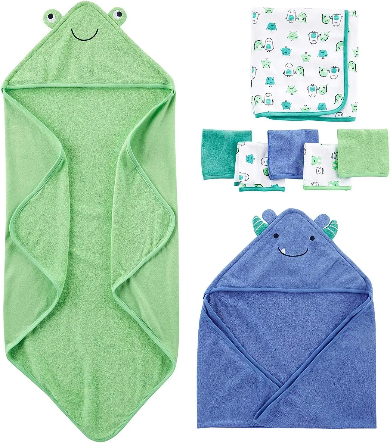 Simple Joys by Carter's Unisex Babies' 8-Piece Towel and Washcloth Set, Multipacks