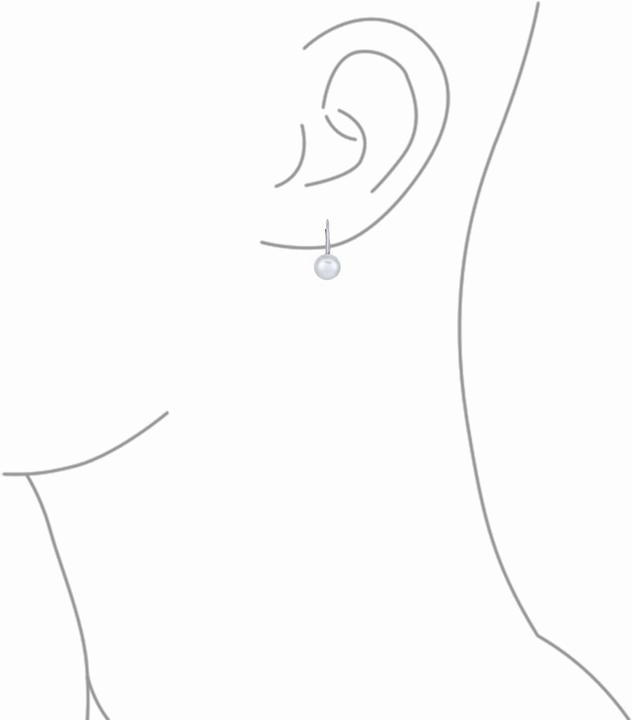 Simple Color Changing Iridescent Peacock Black White Pink Freshwater Cultured Pearl Lever back Round Ball Drop Earrings For Women .925 Sterling Silver