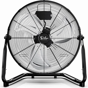 Simple Deluxe 18 Inch 3-Speed High Velocity Heavy Duty Metal Industrial Floor Fans, Black