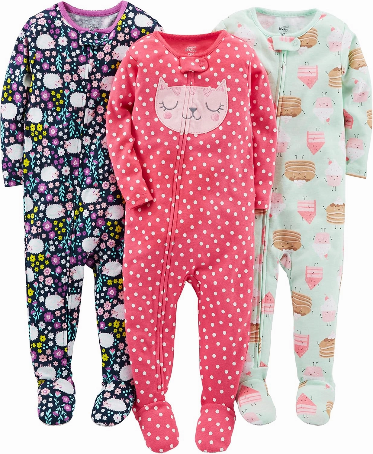 Simple Joys by Carter's Toddlers and Baby Boys' Snug-Fit Footed Cotton Pajamas, Pack of 3