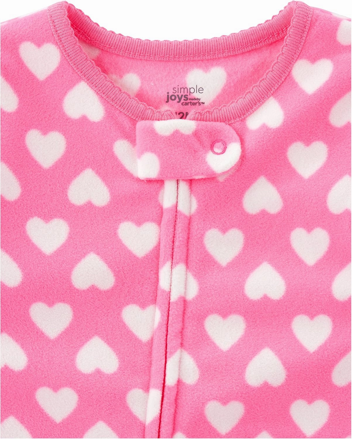 Simple Joys by Carter's Toddlers and Baby Girls' Loose-Fit Flame Resistant Fleece Footed Pajamas, Pack of 3