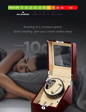 Single Watch Winder with Piano Paint, Ultra-Quiet Motor & LED Light, Mechanical Shaker, Anti-Magnetization Design, Dual Power Supply
