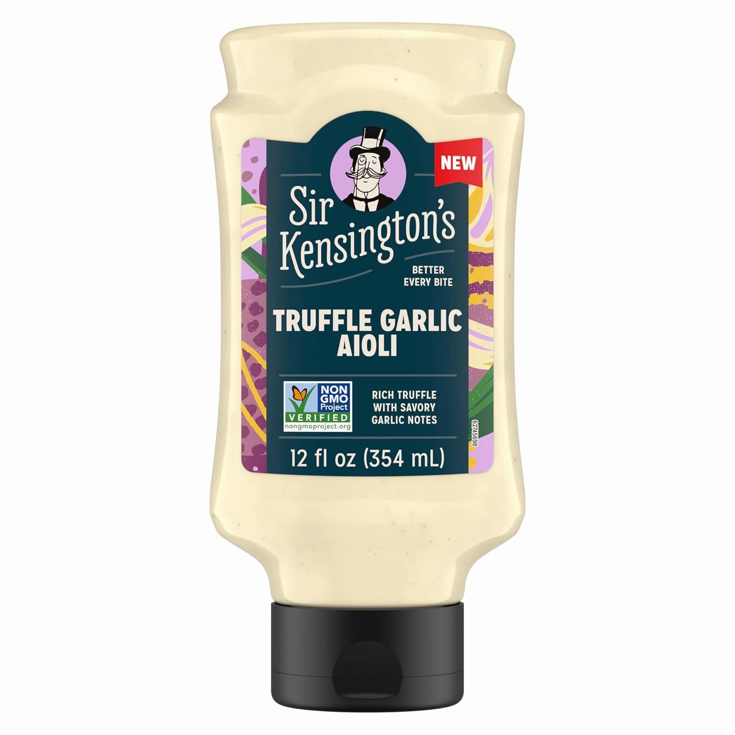 Sir Kensington's Spread & Dressing, Truffle Garlic Aioli 6 for Dipping, Drizzling & Spreading, Non-GMO, Certified Humane, Keto, Gluten Free & Kosher, 12 oz