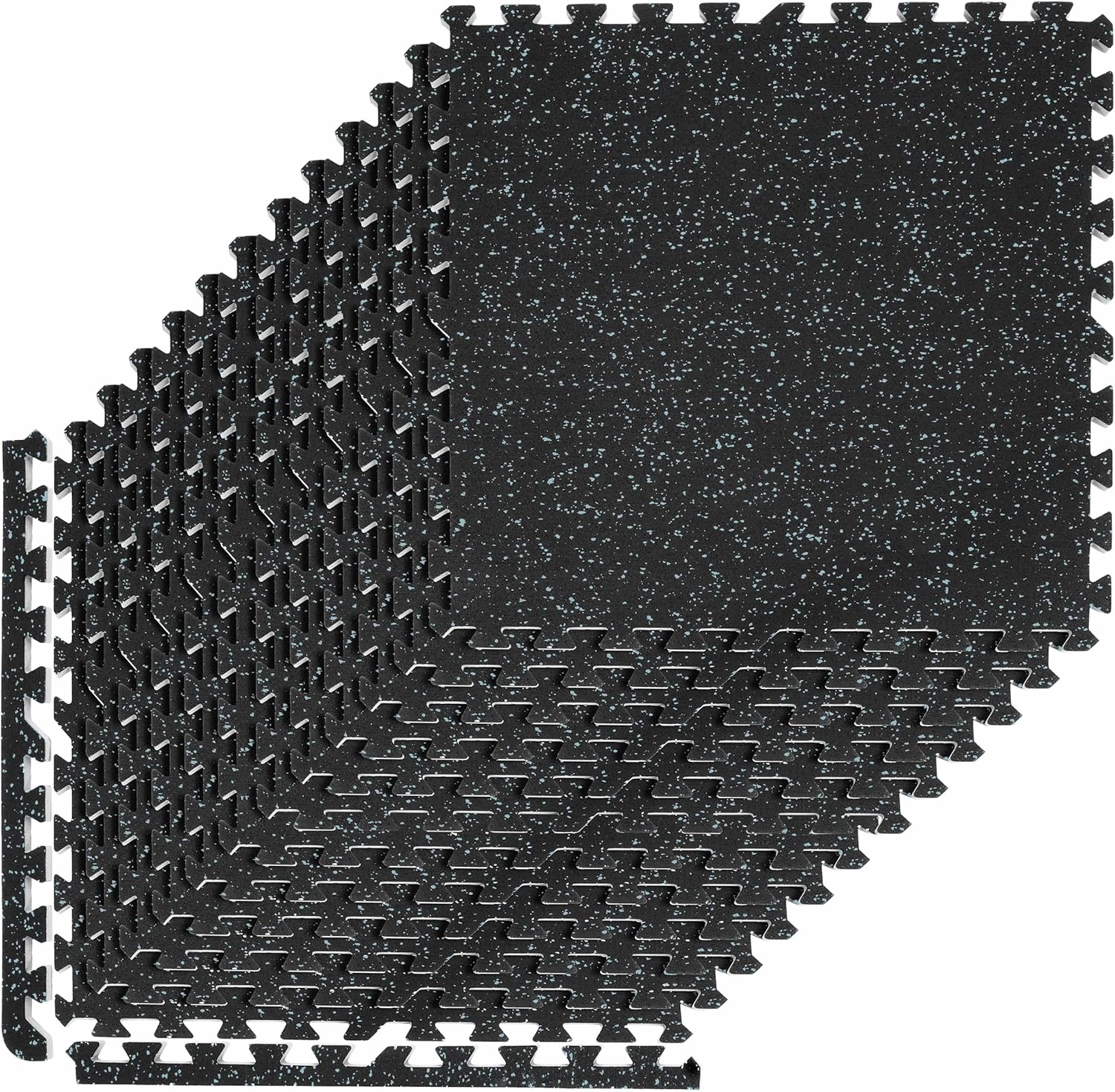 Sivan Fitness 1/2" Thick Rubber Top High-Density EVA Foam Gym Flooring for Home Gym - 48 Sq Ft Exercise Mat Tiles for Workout, Yoga, MMA, Heavy Exercise Equipment Mat - 12 Interlocking Gym Floor Mat