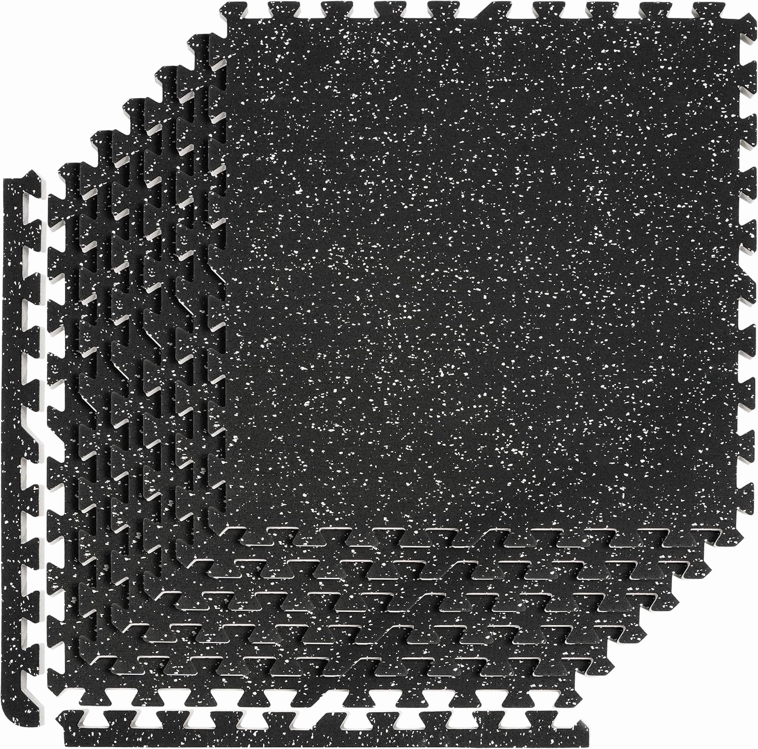 Sivan Fitness 1/2" Thick Rubber Top High-Density EVA Foam Gym Flooring for Home Gym - 48 Sq Ft Exercise Mat Tiles for Workout, Yoga, MMA, Heavy Exercise Equipment Mat - 12 Interlocking Gym Floor Mat