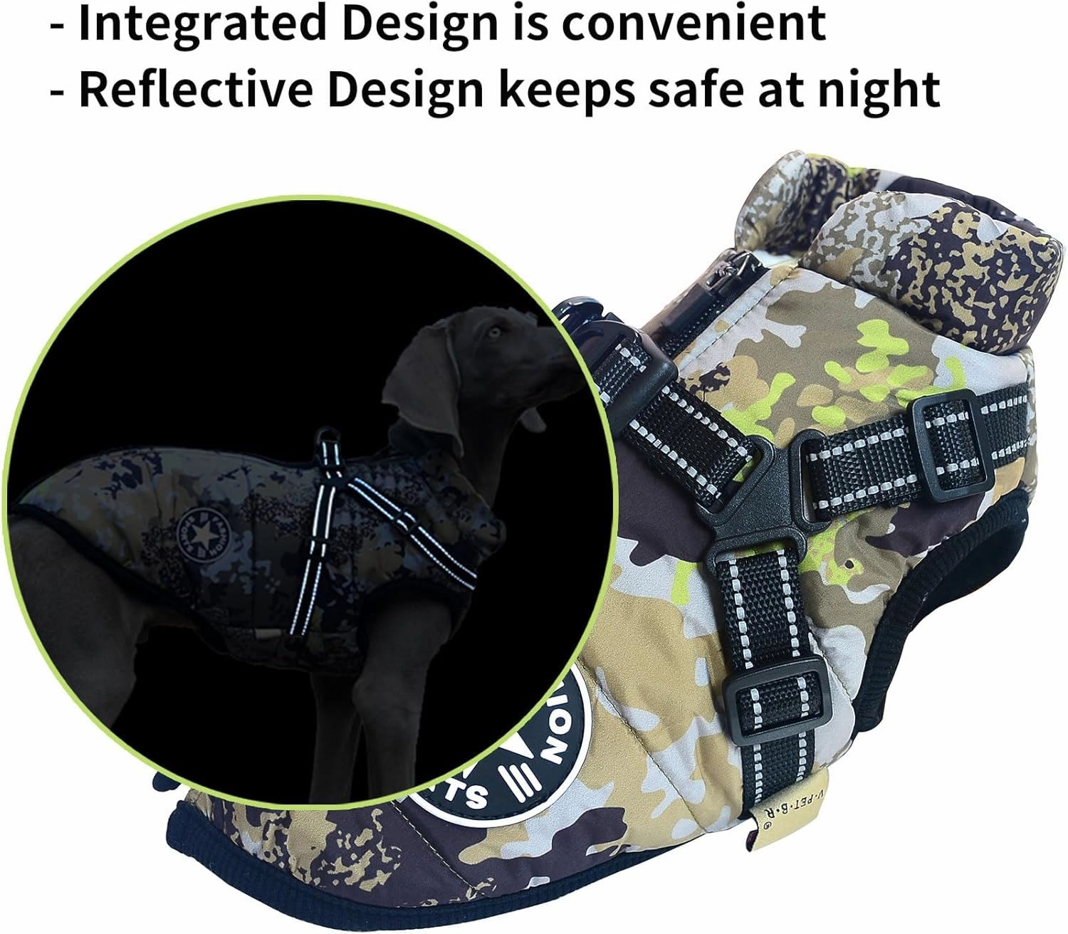 Small Dog Jacket with Harness, Outdoor Dog Sport Vest, Outdoor Warm Pet Winter Coat Harness for Cats Puppy Small Dogs