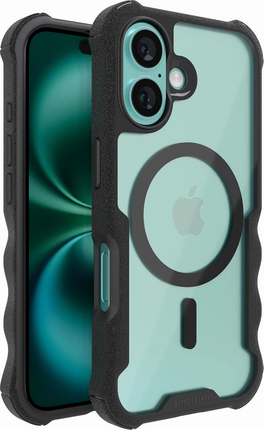 Smartish® iPhone 16 Protective Magnetic Case - Gripzilla Compatible with MagSafe [Rugged   Tough] Heavy Duty Grip Armored Slim Cover w/Drop Tested Protection for Apple iPhone 16 - Clearly Black
