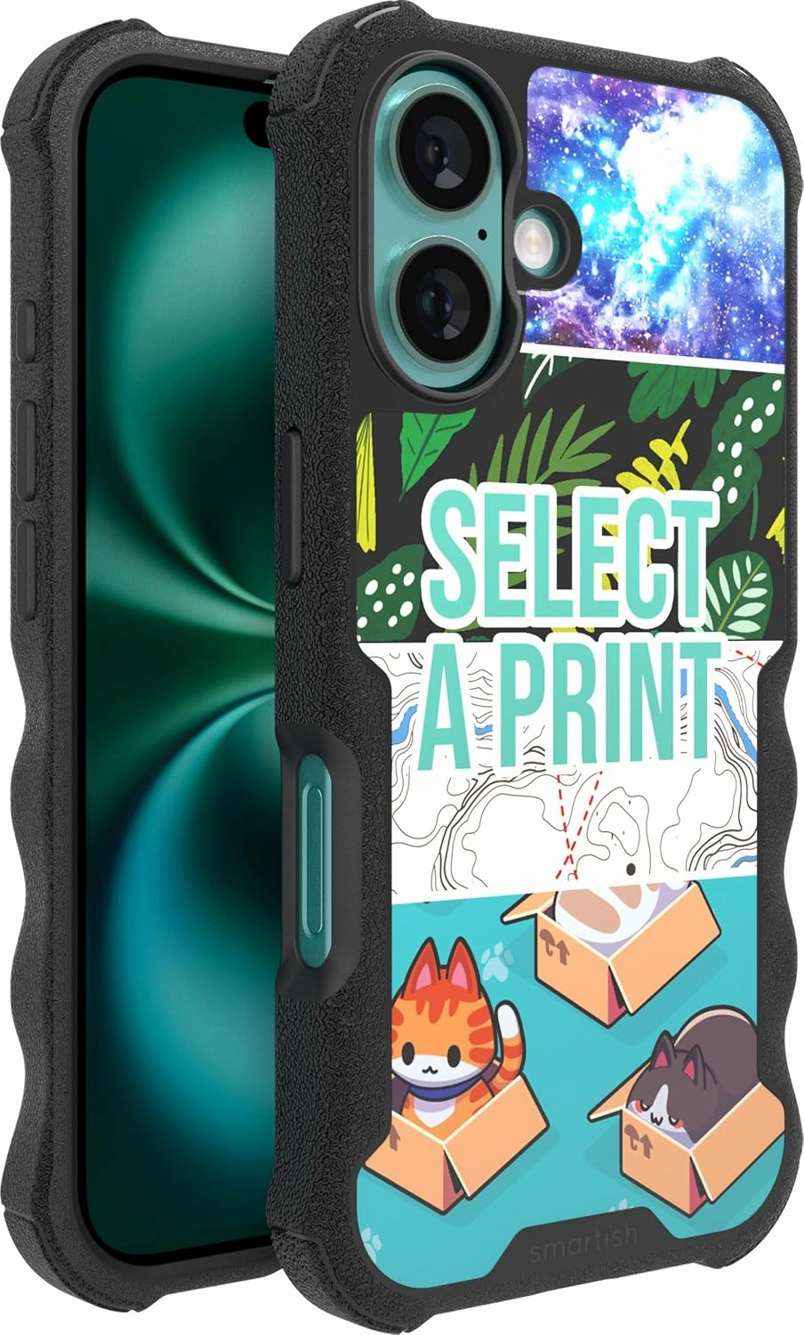 Smartish® iPhone 16 Protective Magnetic Case - Gripzilla Compatible with MagSafe [Rugged   Tough] Heavy Duty Grip Armored Slim Cover w/Drop Tested Protection for Apple iPhone 16 - Custom Prints