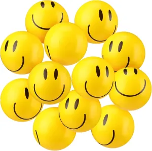 Smile Inflatable Beach Balls 12 Inch Summer Beach Pool Party Toys Bulk Yellow Smile Face Water Balls for Summer Vacation Swimming Pool Games Birthday Party Favors