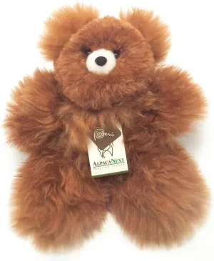 Soft and Cuddly Baby Alpaca Teddy Bear - 12 inch. Premium Alpaca Stuffed Animal Handmade on Genuine Alpaka Fur. Cute Bear (12 inches, Brown)