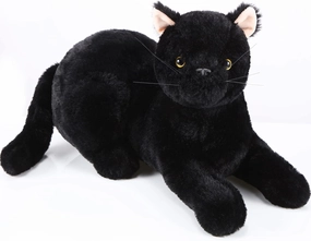 Sosation 16 Inch Cat Stuffed Animal Plush, Realistic Cat Toy Soft Plush Pillow, Cute Toy Gifts for Kids, Birthday Christmas Decoration Supplies(Black)