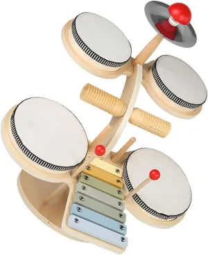Sosoport 1 Set Drum Set for Jazz Drum for Early Education Safe Reliable Musical Instrument for Present for Brain Development and Musicality Cultivation