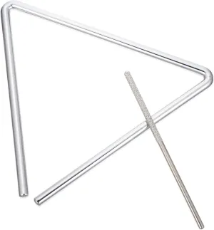Sosoport 1 Set Triangle Music Instrument Percussion Triangle with Striker for Music Learning Educational for Enhances Creativity and Rhythm Skills Present for Birthdays