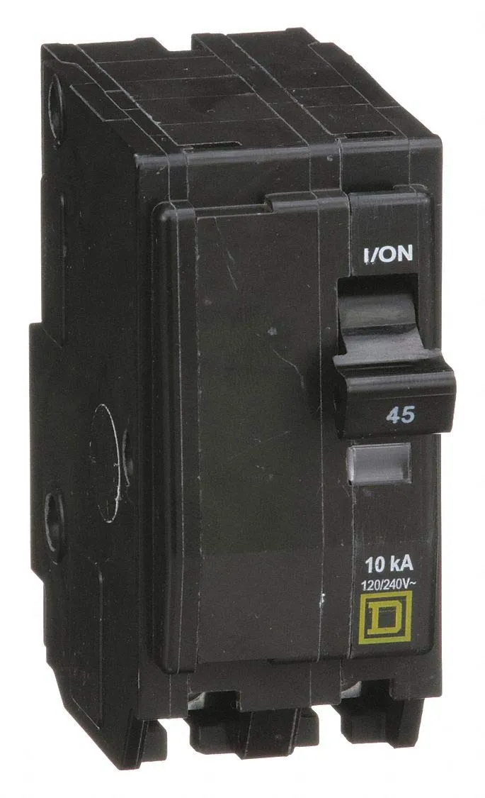 Square D Plug In Circuit Breaker, QO, Number of Poles 2, 45 Amps, 120/240VAC, Standard - QO245