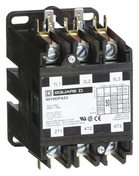 Square D 120VAC Definite Purpose Contactor; No. of Poles 3, 50 Full Load Amps-Inductive