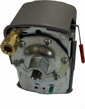 Square D 135-175 PSI Air Compressor Pressure Switch, Pumptrol, Hinge Lever Actuator, Grey, Manual Operation