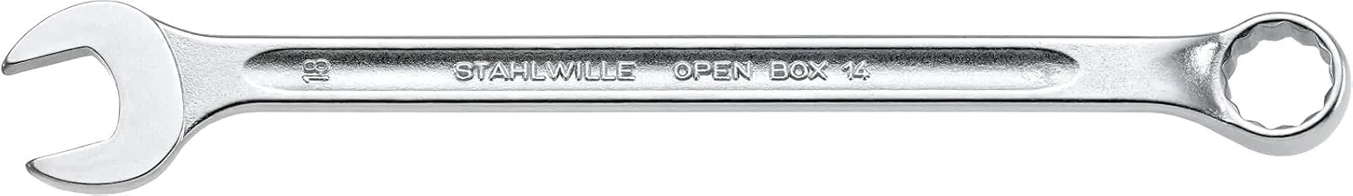 Stahlwille 40102424 Combination Wrench, Open-Box, Long, Size 24mm, 10 Degrees Ring End Angle, Made of Chrome Alloy Steel & Chrome Plated, Drop-forged & Hardened, L. 330mm
