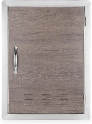 Stanbroil BBQ Access Door 20W x 27H Inch, Wood Grain Outdoor Kitchen Doors Wall Construction Single Vertical Door for Outside Kitchen, BBQ Island, Grill Station