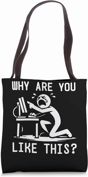 Stick Figure Debugging Frustrations Software Developer Tote Bag