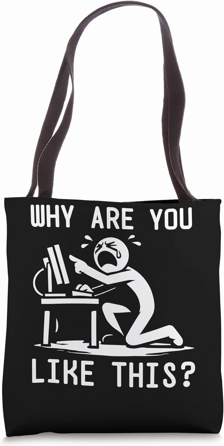 Stick Figure Debugging Frustrations Software Developer Tote Bag