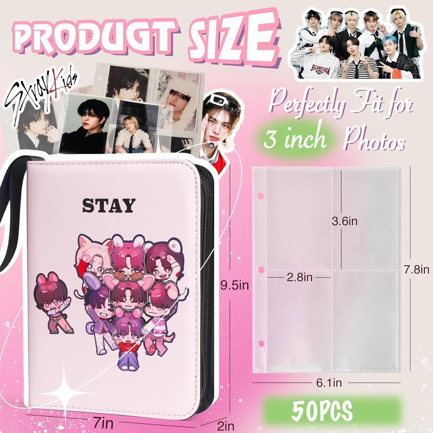 Stray Kids Kpop Photocard Binder-Skzoo Trading Card A5 Binder,Cartoon Photocard Holder With 400 Cards Sleeves, Photo Album for Skz Merch And Lomo Cards