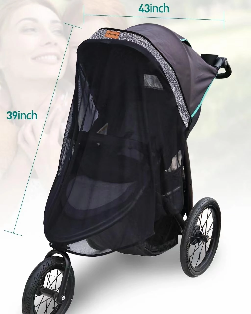 Stroller Sun Shade - Universal Stroller Sun Shade for Travel Strollers, Jogging Strollers; Baby and Toddler Travel Essential; Safely Blocks Up to 97% of UV, Easy to Install