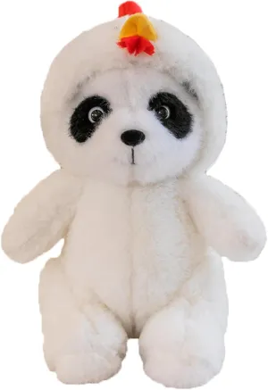 Stuffed Panda Animal in White Chick Costume Adorable Plushies Panda Wearing Chick Outfit Panda Plush Toys Great Gift for Kids Stuffed Animals Panda 12 Inch