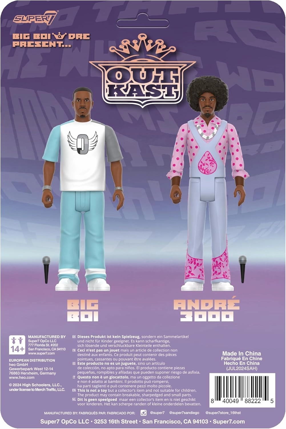 Super7 Outkast Big Boi & Dre Present Reaction Figures - (2 Pack) 3.75" Outkast Action Figures with Accessories Hip Hop Collectibles and Retro Toys