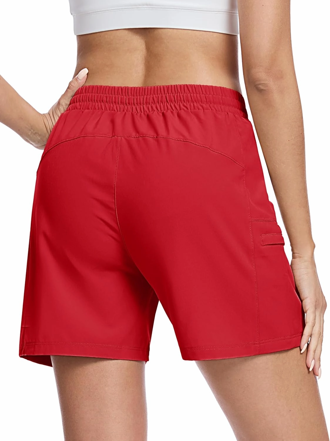TACVASEN Women's 5" Hiking Cargo Shorts Lightweight Water Resistant Athletic Shorts with Zipper Pockets Golf Summer