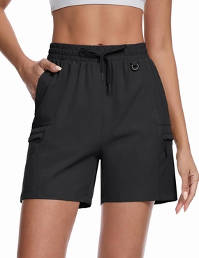 TACVASEN Women's Hiking Cargo Shorts Lightweight Water Resistant 5" Athletic Shorts with Zipper Pockets Golf Summer
