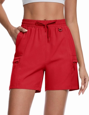 TACVASEN Women's Hiking Cargo Shorts Lightweight Water Resistant 5" Athletic Shorts with Zipper Pockets Golf Summer