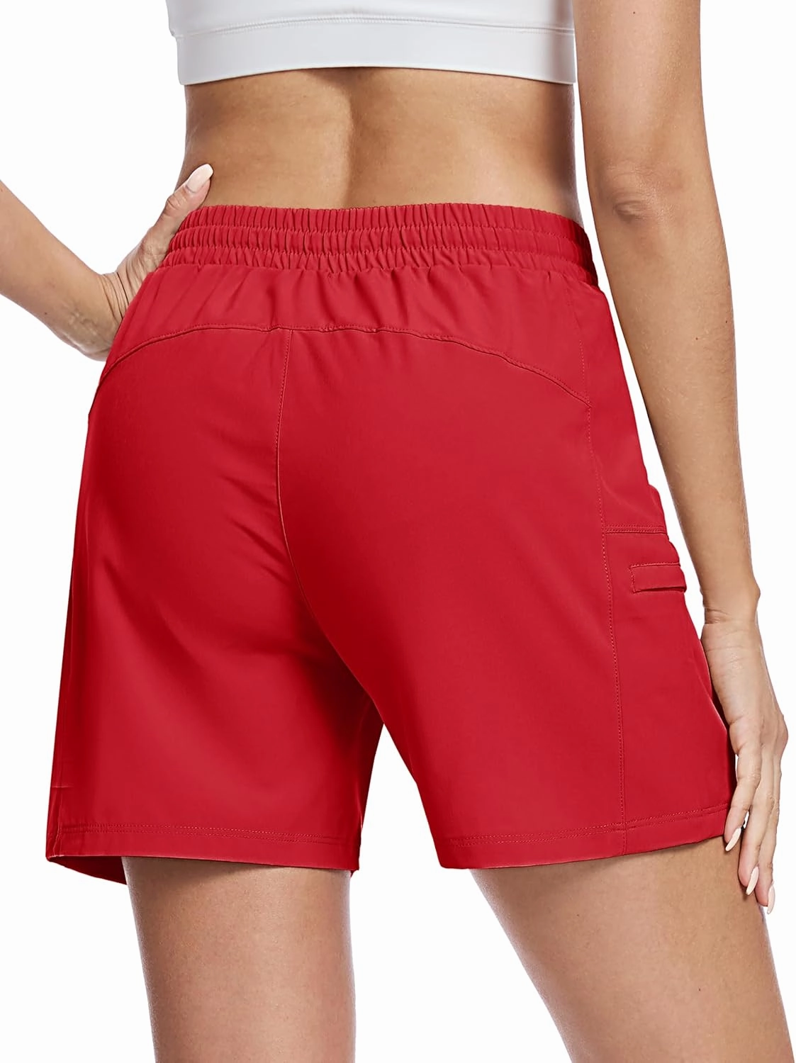 TACVASEN Women's Hiking Cargo Shorts Lightweight Water Resistant 5" Athletic Shorts with Zipper Pockets Golf Summer