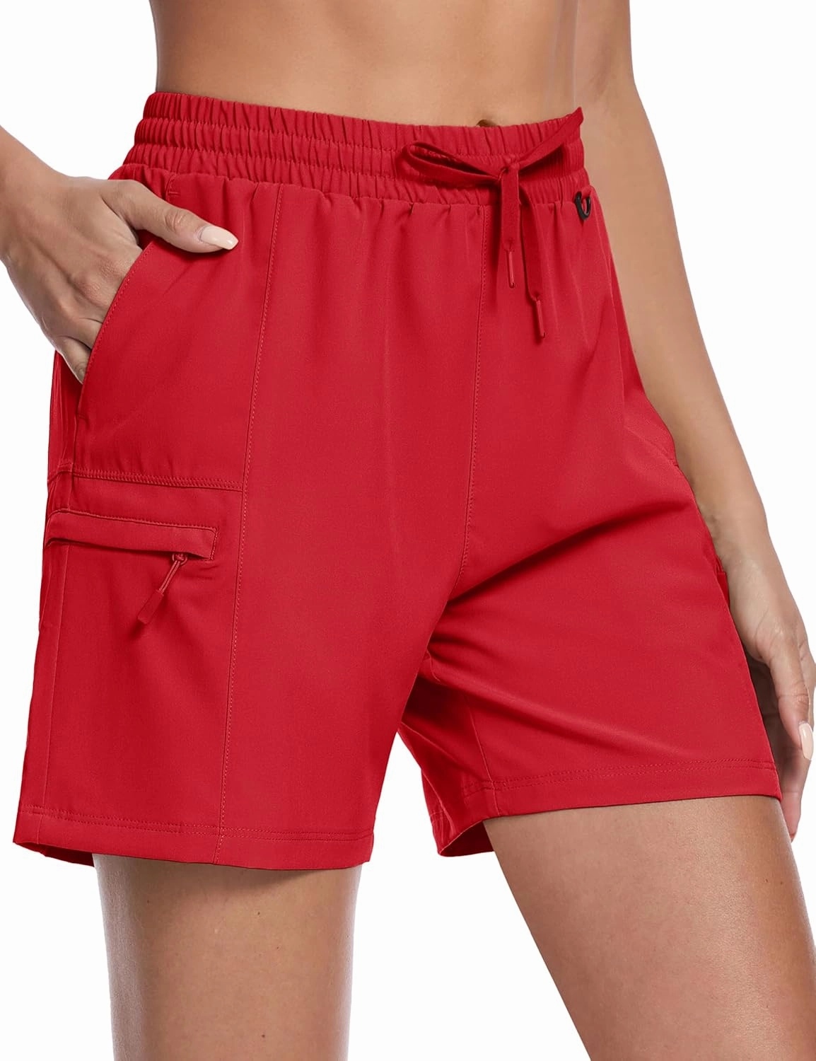 TACVASEN Women's Hiking Cargo Shorts Lightweight Water Resistant 5" Athletic Shorts with Zipper Pockets Golf Summer