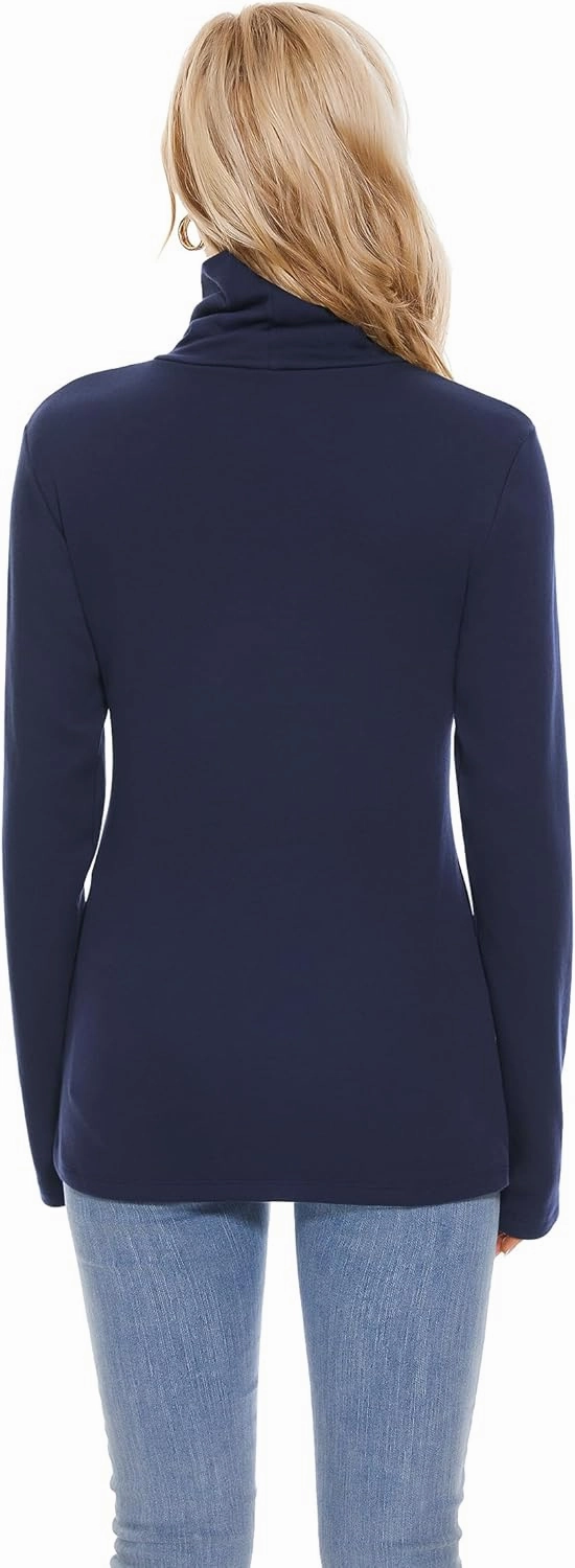 TAIPOVE Women's Thermal Fleece Turtleneck Long Sleeve Tops Lightweight Pullover Sweater Cotton Casual Soft Comfort Shirt
