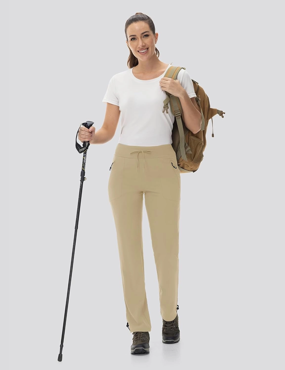 TBMPOY Women's Hiking Pants Lightweight Outdoor Quick Dry Travel Joggers Water Resistant Athletic Pants Zipper Pockets