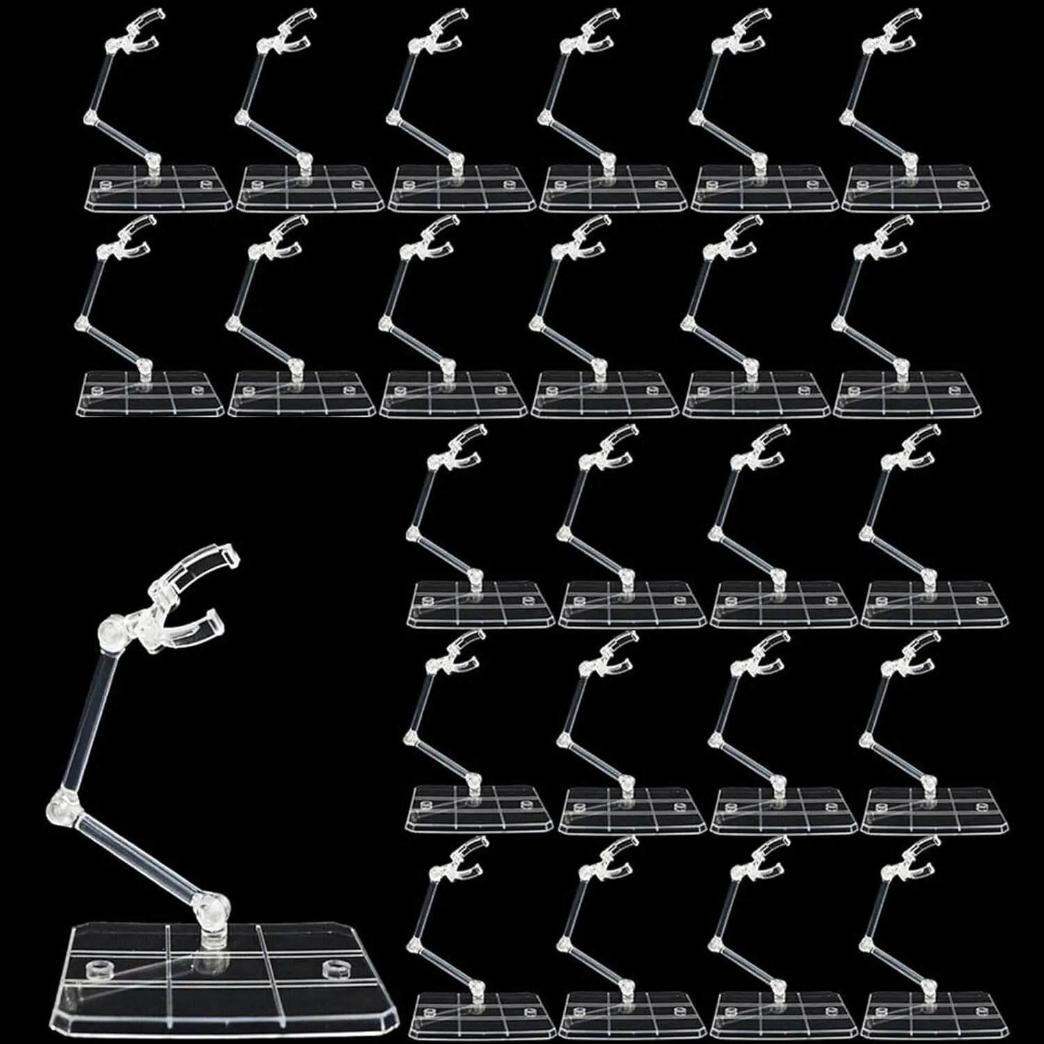 TEAMWILL 24pcs Adjustable Action Figure Display Holder Base Doll Model Support Stand