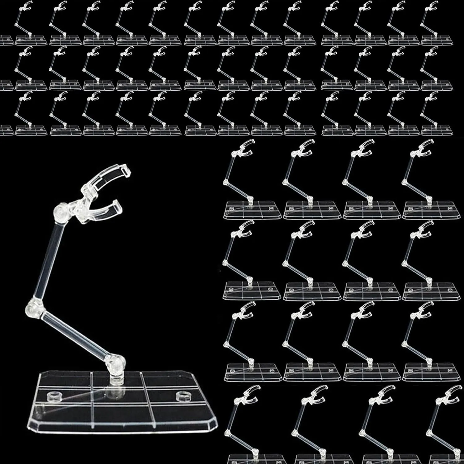 TEAMWILL 60pcs Adjustable Action Figure Display Holder Base Doll Model Support Stand