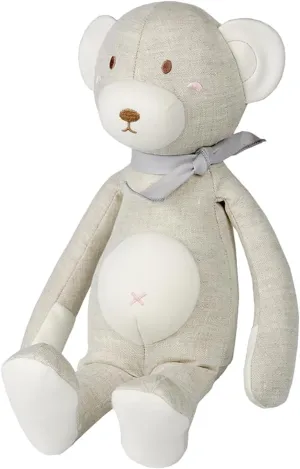 Teddy Bear Organic Linen Cotton Stuffed Animal Toy Plush Doll Best Gifts for Babies Newborn Cute Room Decor 14 inch