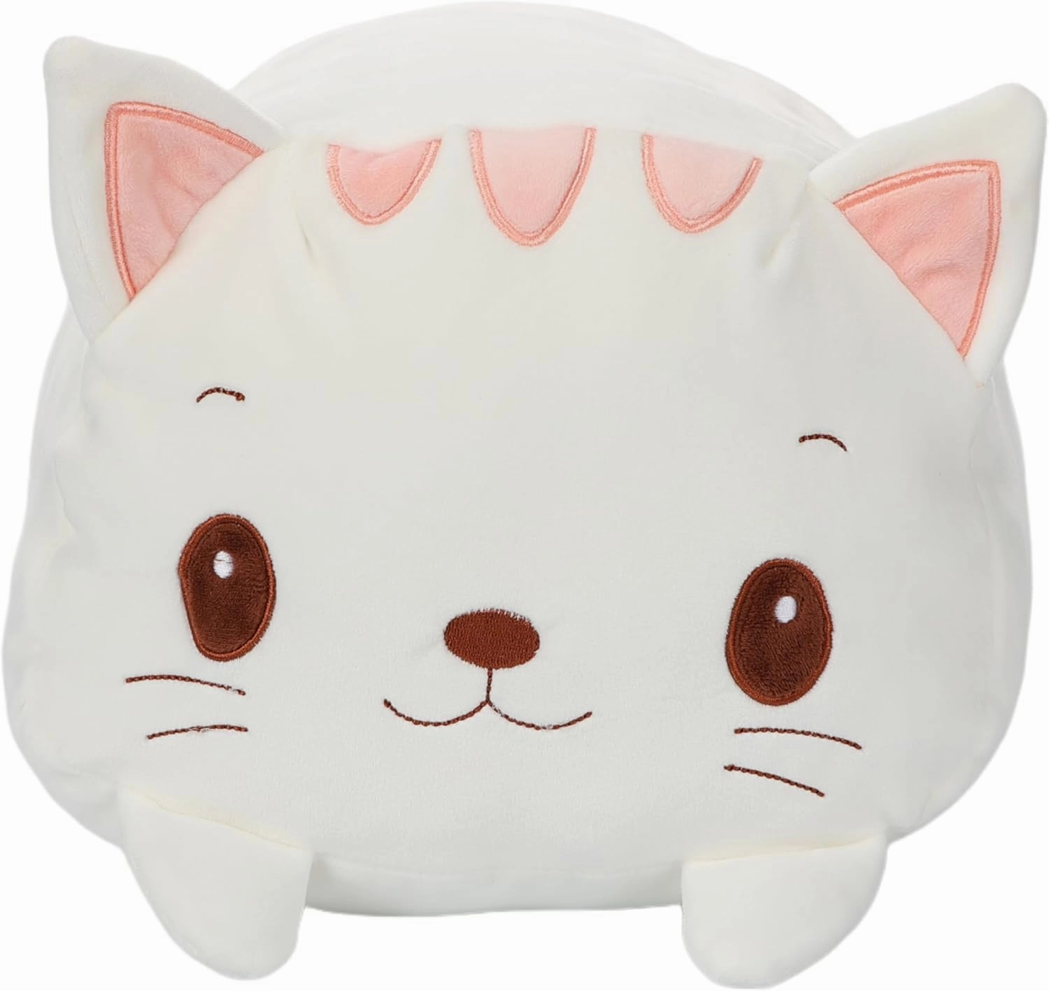 TemBe 23.6 inch Cute Large Cat Plush Stuffed Animal Pillow, Very Soft Squish Mellow Hugging Toy Gifts for Bedding, Kids Sleeping Cute Pillow (White Cat)