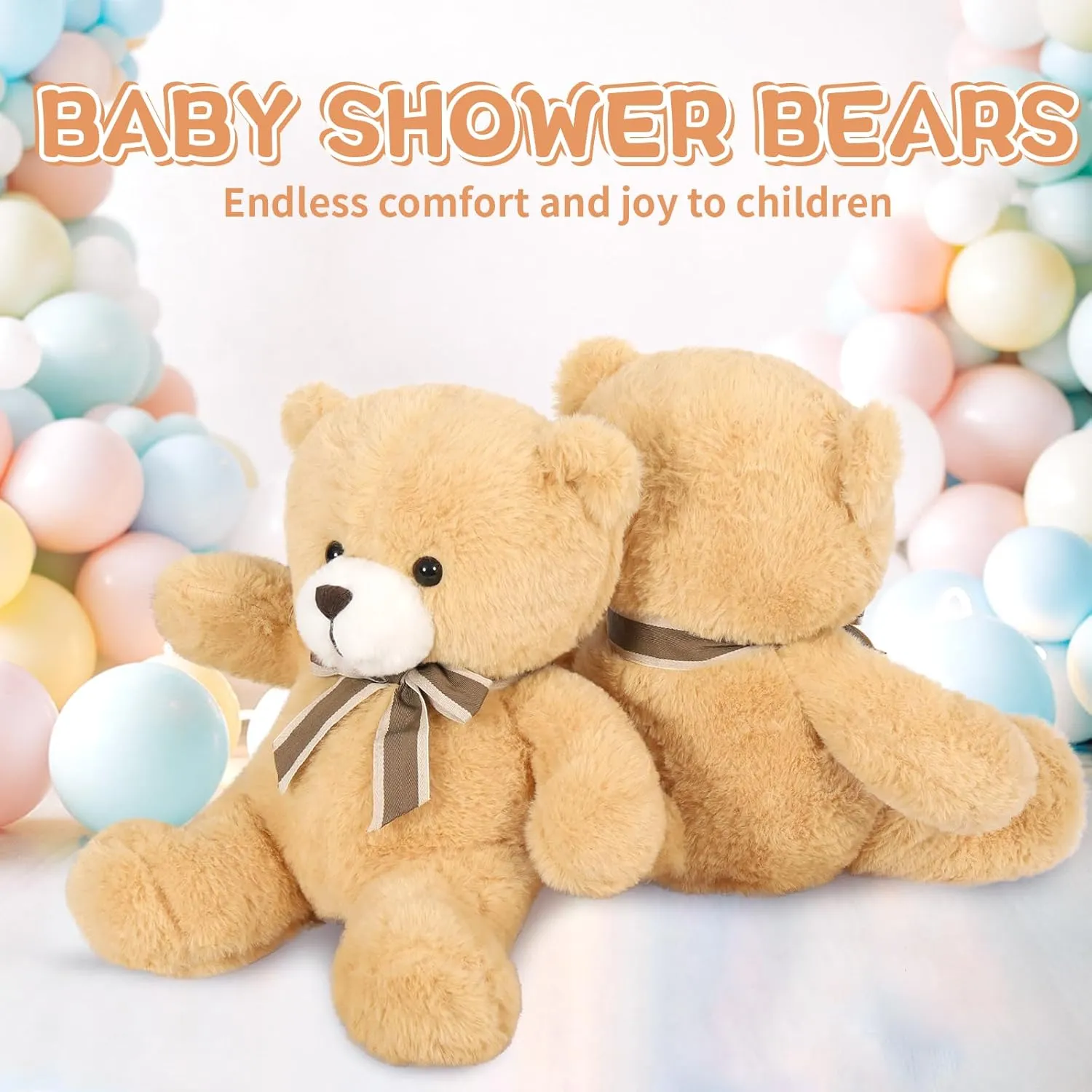 Tezituor Bulk Teddy Bears for Baby Shower, 10Pcs Teddy Bear Stuffed Animal Bulk, 12" Stuffed Bear Plush Toy for Wedding Birthday Christmas Party Decorations